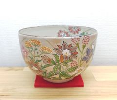 逢絢亭・新品】茶道具 蓋置 京焼 仁清 秋草の図 御室窯 共箱入り