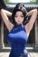 【アートポスター】チャイナドレスの美女 ポスター 芸術作品 インテリア 鑑賞用 額装可能 #X2CB0