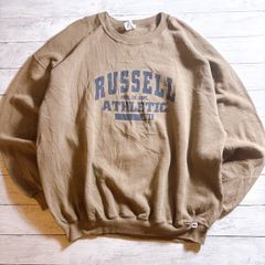 【USA古着】RUSSELL ATHLETIC SWEATSHIRT ラッセルアスレチック ベージュ キャメル RUSSELL ATHLETIC カレッジプリント クルーネック スウェットシャツ メキシコ製 ヴィンテージ 古着 #26257