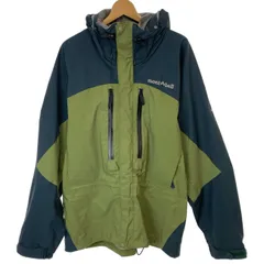 【中古】 mont-bell ナイロンジャンパー マウンテンパーカー ハイネック フルジップ フード収納可能 ワンポイント オーバーサイズ アウトドア 古着 /1151