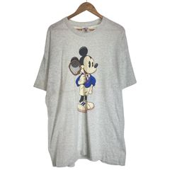 【中古】　MICKEY&CO.　Tシャツ　90s vintage　90年代　OLD　半袖　トップス　クルーネック　プリント　キャラクター　ミッキー　ディズニー　オーバーサイズ　古着　/1104