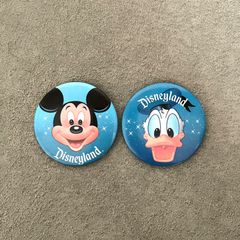 Disney｜ Disneyland ミッキー ドナルド ヴィンテージ 缶バッジ 2個 7.5cm