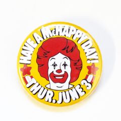 缶バッチ #CB093 RONALD FACE ドナルド ロナルド マクドナルド  缶バッジ 直径3cm アメリカン雑貨