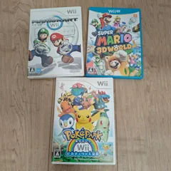 WiiU スーパーマリオ3Dワールド マリオカートWii ポケパーク 3本セット