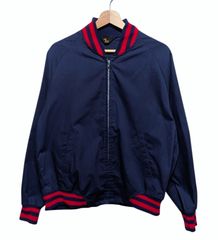 70s Sir Jac サージャック ベースボールジャケット スタジャン リブブルゾン ネイビー