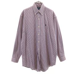 RALPH LAUREN ラルフローレン チェック柄 長袖 ボタンダウンシャツ S レッド BLAIRE メンズ 古着