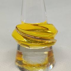 【HQ-1000】Baccarat バカラ コキアージュ クリスタルリング 14号 K18小 ゴールド系 布ギフト袋