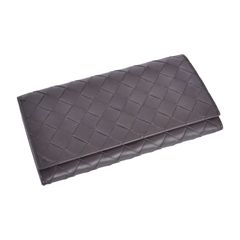 美品 ボッテガヴェネタ BOTTEGAVENETA 財布 長財布 ロングウォレット イントレチャート イタリア製 メンズ 本革 レザー ブラウン