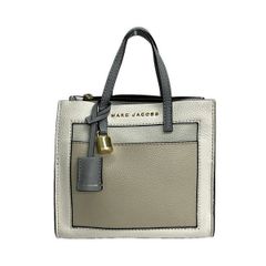 MARC JACOBS(マークジェイコブス) ハンドバッグ ザ グラインド ミニ M0013663 アイボリー×グレーベージュ×グレー レザー