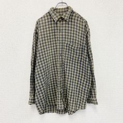 CONVERSE　コンバース　長袖シャツ　チェック柄　ベージュ　グレー　2Lサイズ　古着