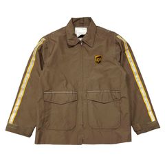 USA 古着 00S UPS ユナイテッドパーセルサービス 企業系 ワークジャケット ナイロンジャケット ブルゾン メンズS/M ブラウン AM0196