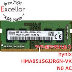 [bn:7] SK hynix　ノート用 HMA851S6JJR6N-VK N0 AC　S.O.DIMM DDR4 PC4-2666V PC4-21300 4GB