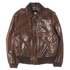 Schott ショット ジャケット ブラウン 40 希少モデル 70s G-1 ボアライナー付き レザー フライトジャケット / USA製 184SM アウター ブルゾン 上着 70年代 ヴィンテージ 古着【メンズ】【中古】