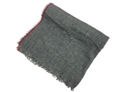 ヨウジヤマモト Yohji Yamamoto POUR HOMME Linen-Blend Oversized Stole リネン混 ストール マフラー スカーフ 大判 灰 HK-L05-165 マフラー・ストール ライン グレー 104Z-53