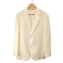 ランバン LANVIN ジャケット シングルブレスト シルク 52 白 ホワイト /MD ■ECD009