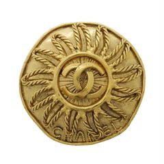 シャネル(Chanel) シャネル ブローチ  ココマーク シャネル  サークル 太陽モチーフ GPメッキ ゴールドレディース