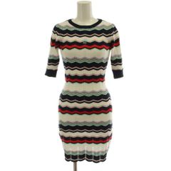 リリーブラウン Lily Brown 23SS ロゴモチーフニットワンピース 半袖 ミニ丈 総柄 F マルチカラー LWNO232031 /GG