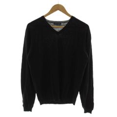 ロベルトコリーナ ROBERTO COLLINA ニット コットン 長袖 Vネック 46 黒 ブラック /GG ▲H