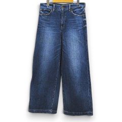 セオリー Theory ワイドクロップドデニム パンツ ジーンズ 27 インディゴ系 ジップフライ サイドポケット バックポケット