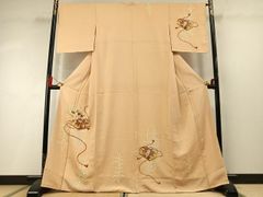 平和屋着物●創業460年・千總　訪問着　駒刺繍　文箱花文　金彩　正絹　逸品　未使用　AABM3920fy