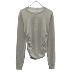 LOEWE ロエベ 25SS アナグラムエンブロイダリーサイドギャザードレープニットセーター S540Y14KFF グレー L