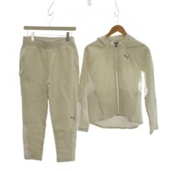 プーマ PUMA セットアップ パンツ スウェット パーカ ジャケット M ライトグレー フード付き 長袖 無地 /LP