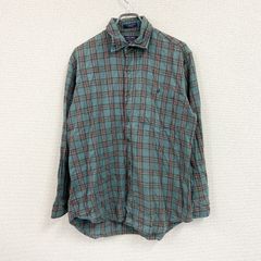 MEMBERSONLY　メンバーズオンリー　長袖ネルシャツ　チェック柄　緑　グリーン　16サイズ　古着