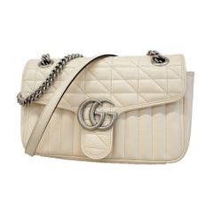 グッチ(Gucci) グッチ ショルダーバッグ GGマーモント 443497 レザー アイボリー レディース
