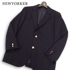NEWYORKER ニューヨーカー The Blazer 秋冬 金ボタン★ ウール ブレザー テーラード ジャケット 紺ブレ Sz.94AB4 メンズ