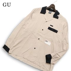GU × MIHARAYASUHIRO ジーユー ミハラヤスヒロ 長袖 レーヨン ビッグ オープンカラー ボウリング シャツ Sz.L メンズ