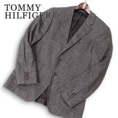 TOMMY HILFIGER トミーヒルフィガー 秋冬★ ウール混 ツイード ヘリンボーン テーラード ジャケット Sz.44 メンズ
