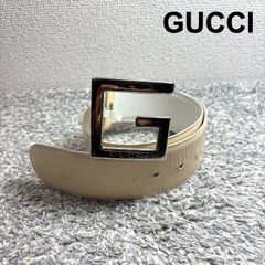 GUCCI グッチ ベルト スクエアG バックル クリーム ホワイト パテント サイズ70
