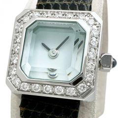 【CORUM/コルム】137.430.47 水色/スカイブルー 腕時計 ステンレススチール/レザー/ダイヤモンド クオーツ アイスブルー文字盤/グリーンレザーベルト レディース 【中古】【真子質店】【GD】