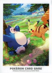 【中古】サプライ ポケモンカードゲーム デッキシールド(スリーブ) カントーの冒険 ピカチュウ＆カビゴン ポケモンセンター・ポケモンカードジム限定