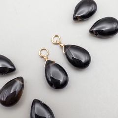 ＊1個＊ ブラジル産 スモーキークォーツ チャーム パーツ 天然石 ハンドメイドパーツ te301
