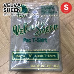 新品 VELVA SHEEN ベルバシーン ポケット付き Vネック Tシャツ グレー S 定価5200円 USA製