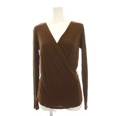 マックスマーラ MAX MARA カットソー カシュクール ニット 長袖 茶色 ブラウン Vネック /YM ■GY09