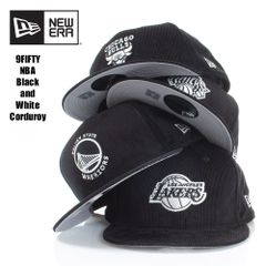 【9FIFTY-NBA】ニューエラ キャップ コーデュロイ 帽子 メンズ レディース NEW ERA 9FIFTY NBA Black and White 黒 スナップバック ブランド