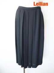 Leilian　レリアン　プリーツスカート　日本製　Mサイズ　９　ブラック　裏地あり　上品　綺麗め　大人　ロング　美品　送料込み　6472418