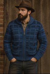 RRL ラルフローレン / ショールカラー ニット ジップアップ カーディガン / L