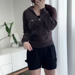 ナイキ ブラウン ツアーベルベット WHOジップ M