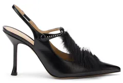 【新品・最安値】Fendi フェンディ Slingback décolleté Black in leather with studs 正規品 シューズ