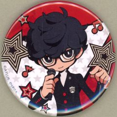 【中古】バッジ・ビンズ 主人公(等身) 「ペルソナ5 タクティカ 缶バッジ」 ペルソナ3 リロード＆ペルソナ5 タクティカ×カラオケまねきねこグッズ