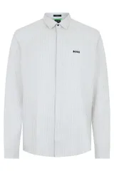 【新品・最安値】BOSS ボス Cotton elastic striped shirt 正規品 シャツ