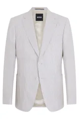 【新品・最安値】BOSS ボス Single-breasted jacket in striped fabric 正規品 衣類