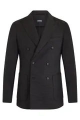 【新品・最安値】BOSS ボス Double-breasted jacket in wool fabric 正規品 衣類
