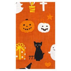 【新品】 濱文様 てぬぐい ラッキーハロウィン オレンジ