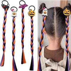 【新品】 Moeagel ハロウィン 飾り ヘアエクステ 4種類入り ハロウィン仮装 髪飾り ヘアエクステ 三つ編み 使いやすい ヘアゴムタイプ 可愛い ウィッグ 編み込み かぼちゃ コウモリ 幽霊 黒猫 ハロウィン雰囲気満々 ハロウィン パーティー グッズ 