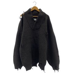 HED MAYNER (ヘドメイナー) DESTROYED V-NECK RIB SWEATER HM00K20 HM011 ブラウン M