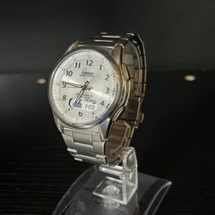 【稼働品】 CASIO カシオ メンズ ソーラー 腕時計 デイデイト WVA-M630 ホワイト文字盤 シルバー 動作確認済み デジタル アナログ